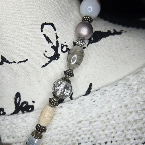 Chico's Silver and Cream Pendant Necklace - Picture 6 of 9